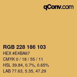 Color code: RGB 228 186 103 | qconv.com