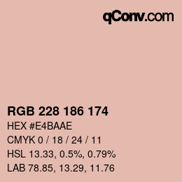 Color code: RGB 228 186 174 | qconv.com