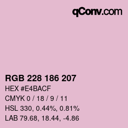 カラーコード: RGB 228 186 207 | qconv.com