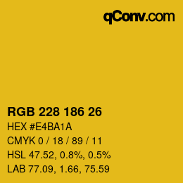 Color code: RGB 228 186 26 | qconv.com