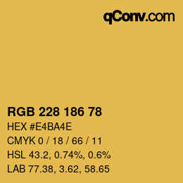 颜色代码: RGB 228 186 78 | qconv.com