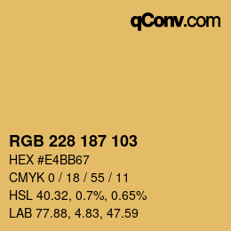 Color code: RGB 228 187 103 | qconv.com