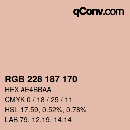 カラーコード: RGB 228 187 170 | qconv.com