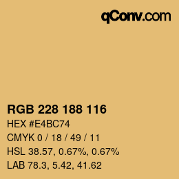 Color code: RGB 228 188 116 | qconv.com