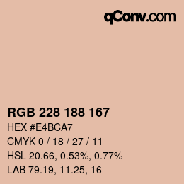 カラーコード: RGB 228 188 167 | qconv.com