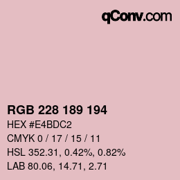 Color code: RGB 228 189 194 | qconv.com