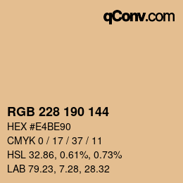 カラーコード: RGB 228 190 144 | qconv.com