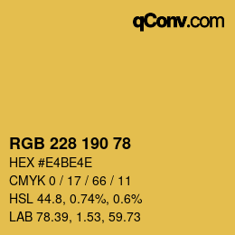 颜色代码: RGB 228 190 78 | qconv.com