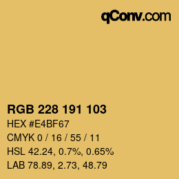 カラーコード: RGB 228 191 103 | qconv.com