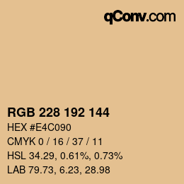 颜色代码: RGB 228 192 144 | qconv.com