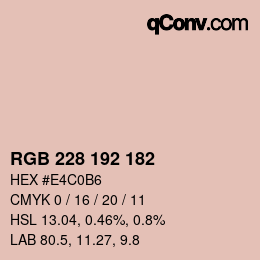 Código de color: RGB 228 192 182 | qconv.com