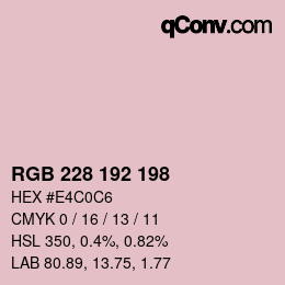 カラーコード: RGB 228 192 198 | qconv.com