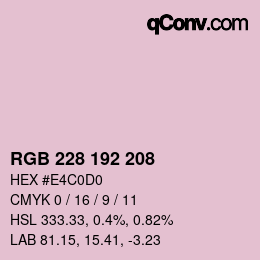 カラーコード: RGB 228 192 208 | qconv.com