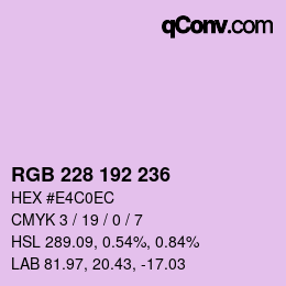 Farbcode: RGB 228 192 236 | qconv.com