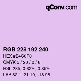 カラーコード: RGB 228 192 240 | qconv.com