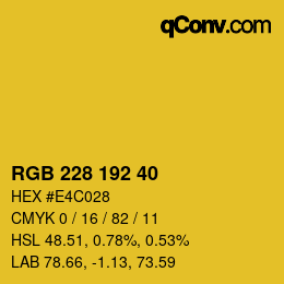 颜色代码: RGB 228 192 40 | qconv.com