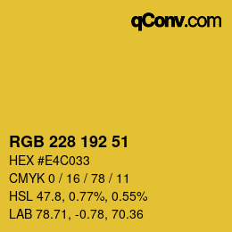 Color code: RGB 228 192 51 | qconv.com