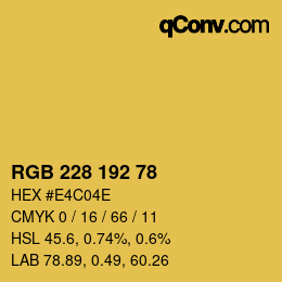 颜色代码: RGB 228 192 78 | qconv.com
