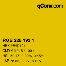 Color code: RGB 228 193 1 | qconv.com