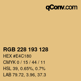 カラーコード: RGB 228 193 128 | qconv.com