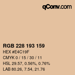Color code: RGB 228 193 159 | qconv.com