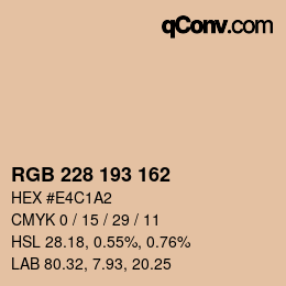 Color code: RGB 228 193 162 | qconv.com
