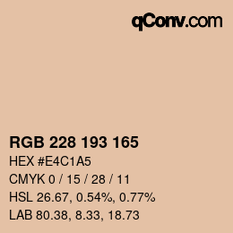カラーコード: RGB 228 193 165 | qconv.com
