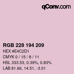 カラーコード: RGB 228 194 209 | qconv.com