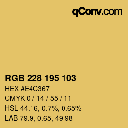 Color code: RGB 228 195 103 | qconv.com