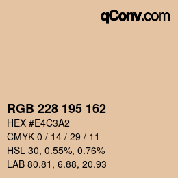 カラーコード: RGB 228 195 162 | qconv.com