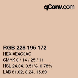 カラーコード: RGB 228 195 172 | qconv.com