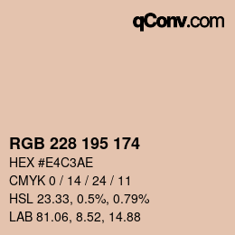 Color code: RGB 228 195 174 | qconv.com