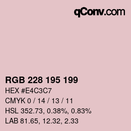Color code: RGB 228 195 199 | qconv.com