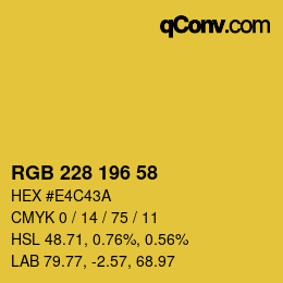 Código de color: RGB 228 196 58 | qconv.com