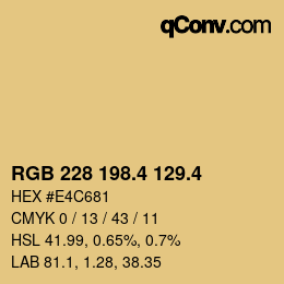 カラーコード: RGB 228 198.4 129.4 | qconv.com