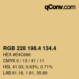 カラーコード: RGB 228 198.4 134.4 | qconv.com