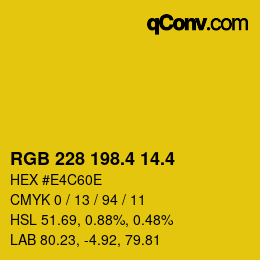 カラーコード: RGB 228 198.4 14.4 | qconv.com
