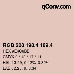 カラーコード: RGB 228 198.4 189.4 | qconv.com