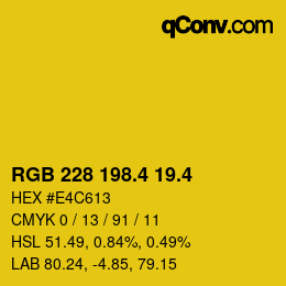 カラーコード: RGB 228 198.4 19.4 | qconv.com