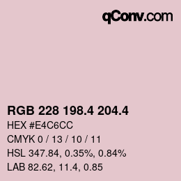 カラーコード: RGB 228 198.4 204.4 | qconv.com