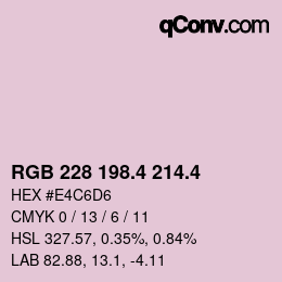 カラーコード: RGB 228 198.4 214.4 | qconv.com