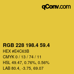 カラーコード: RGB 228 198.4 59.4 | qconv.com