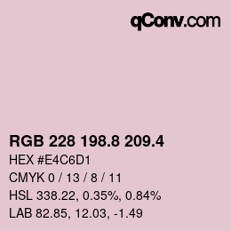 カラーコード: RGB 228 198.8 209.4 | qconv.com