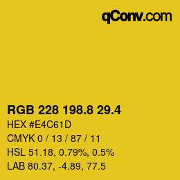カラーコード: RGB 228 198.8 29.4 | qconv.com