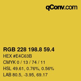 カラーコード: RGB 228 198.8 59.4 | qconv.com