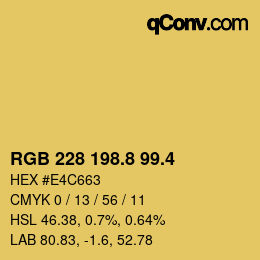 カラーコード: RGB 228 198.8 99.4 | qconv.com