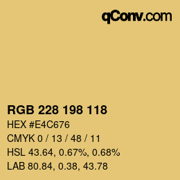 Color code: RGB 228 198 118 | qconv.com