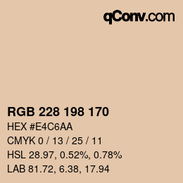 Color code: RGB 228 198 170 | qconv.com