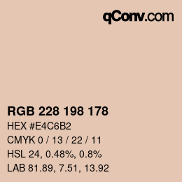 Color code: RGB 228 198 178 | qconv.com