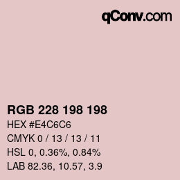 Color code: RGB 228 198 198 | qconv.com